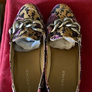 Donald J. Pliner Women's Pink and Brown Snake Print Loafers